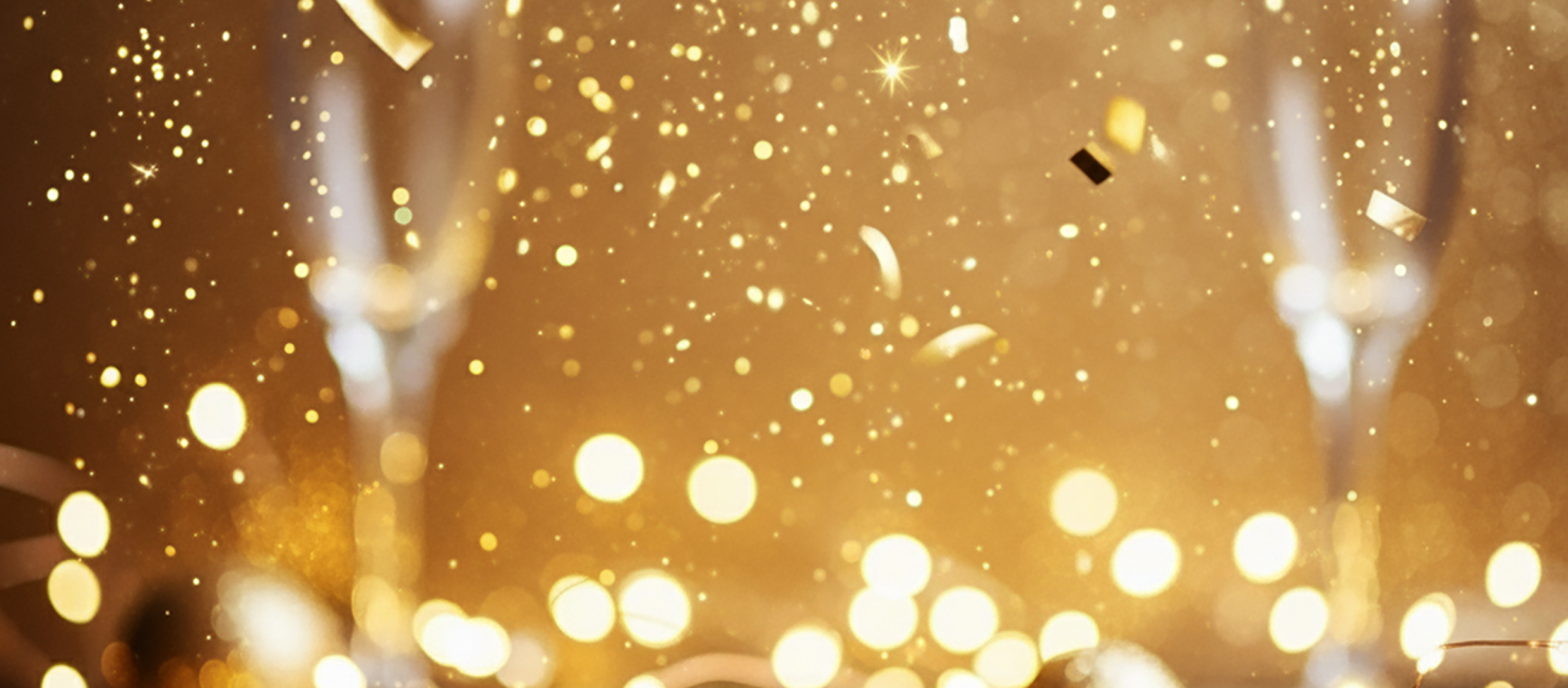 Sektgläser mit goldenem Glitter